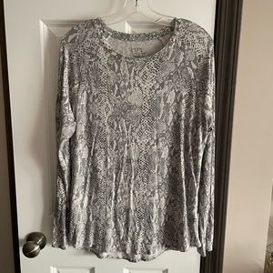 Time & Tru Snakeskin LS Top
